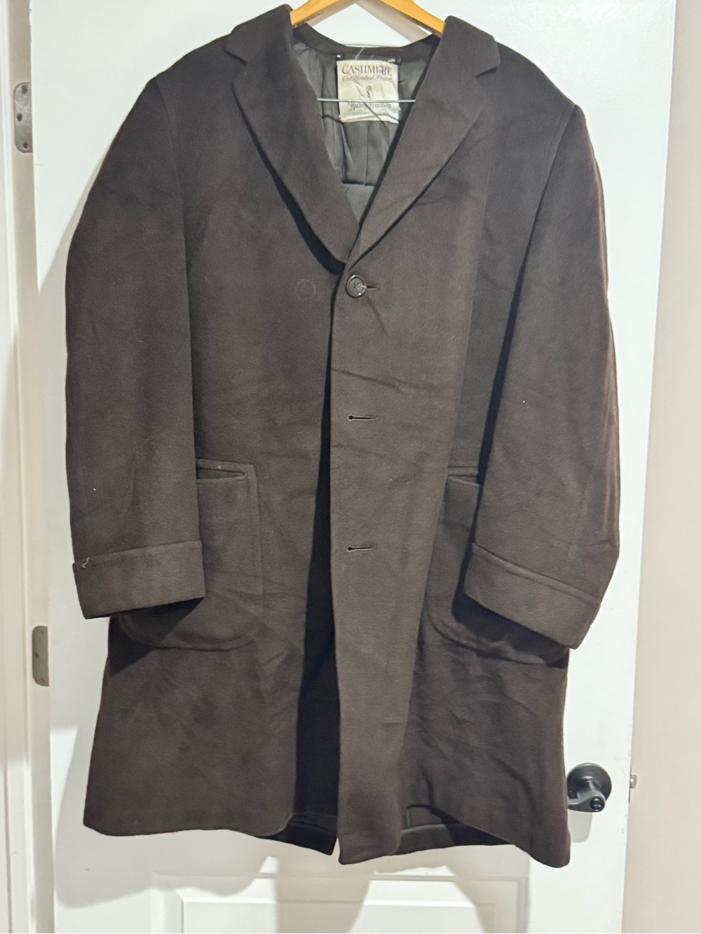 Hickey Freeman Dark Chocolate  Cashmere Overcoat Review Measurements